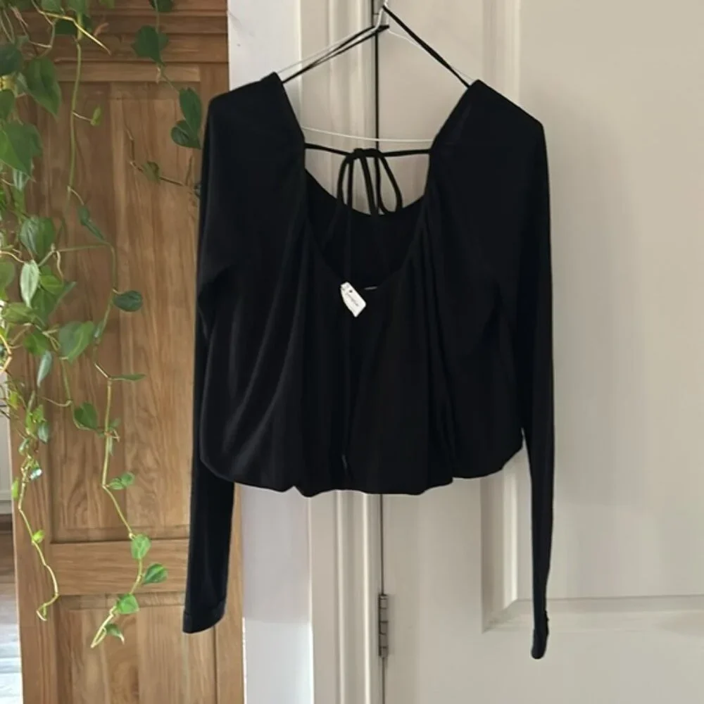 NEW FREE PEOPLE we the free bondi thermal in black xs